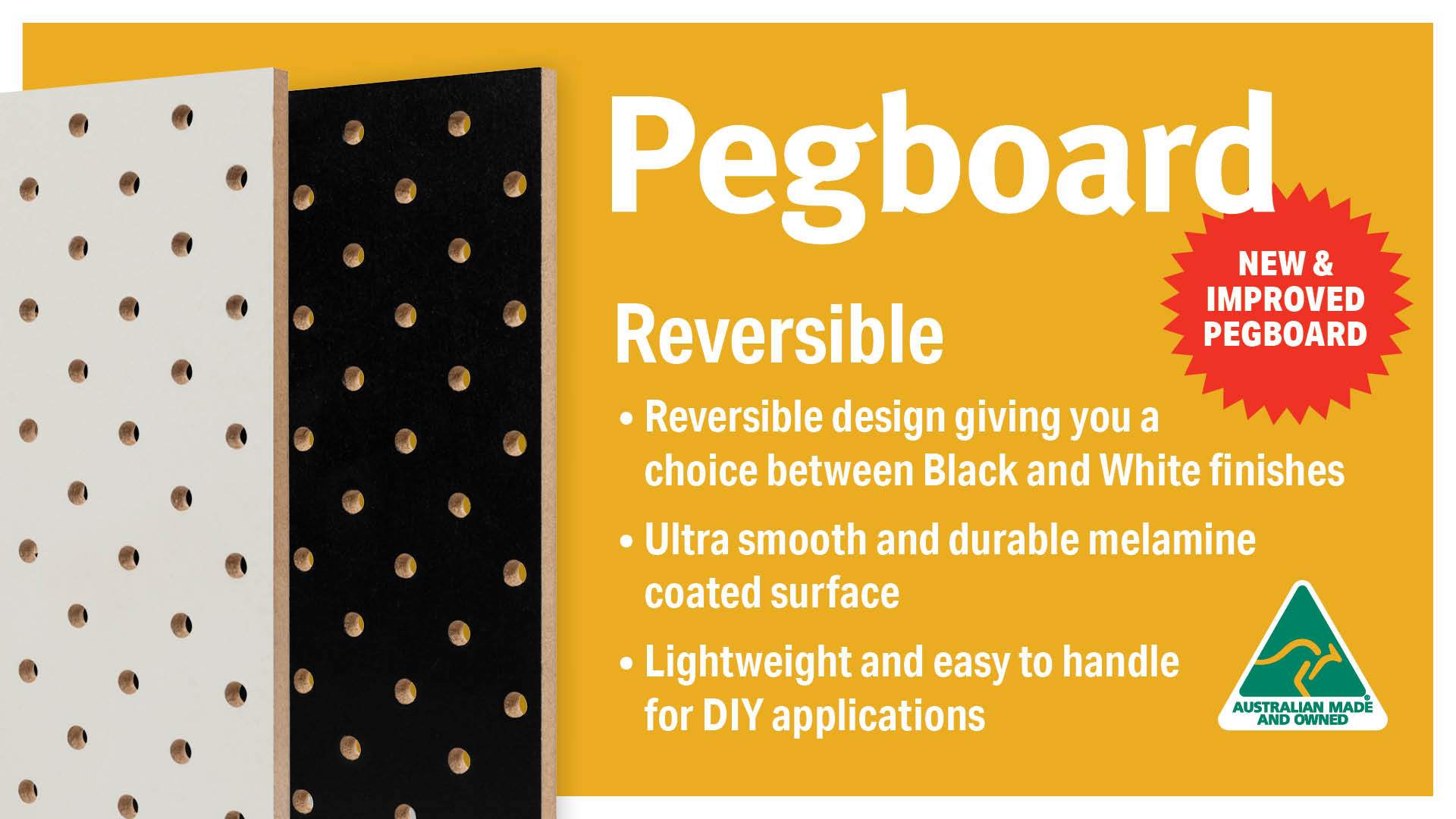 New Pegboard Reversible